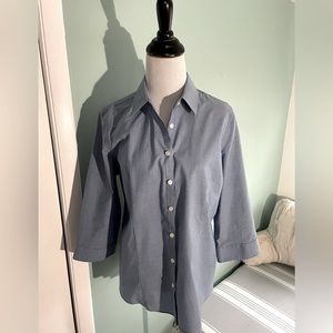 Eddie Bauer button down cotton shirt with 3/4 length sleeves
